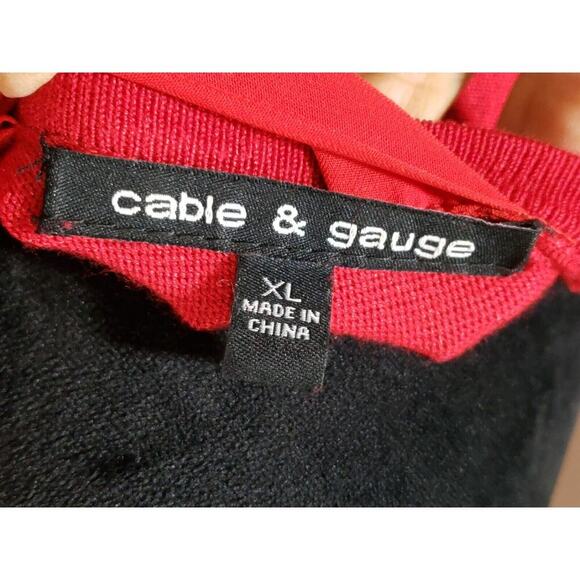 Cable & Gauge Women's Red Solid Rayon Round Neck Long Sleeve Sweater Size XL - Picture 6 of 11